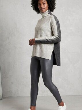 Athleta Transit Colorblock Turtleneck Sweater Wool Blend Small Worn Once